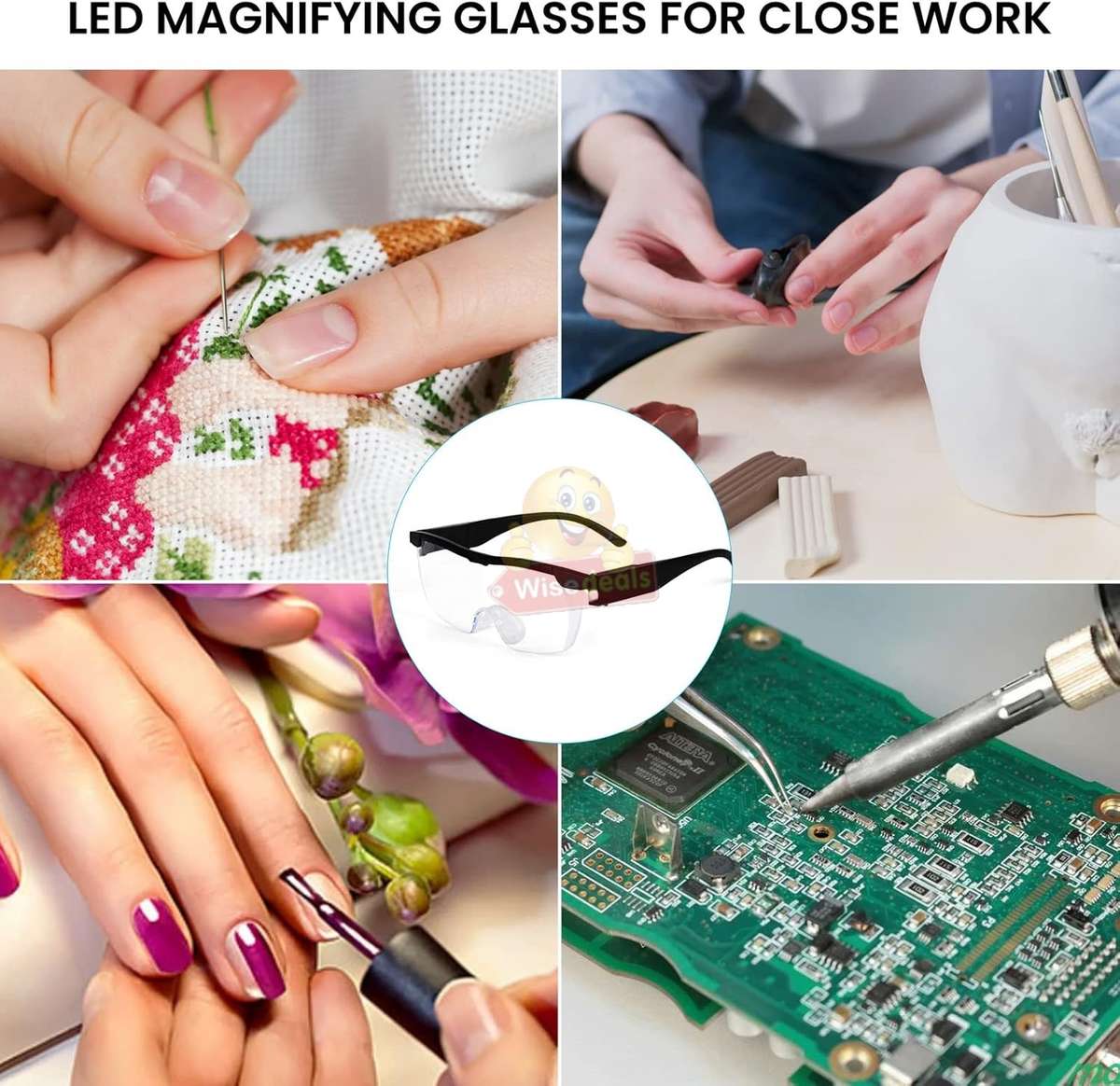 160 Percent Magnifying glasses that help provide comfortable eye protection with clear lens.