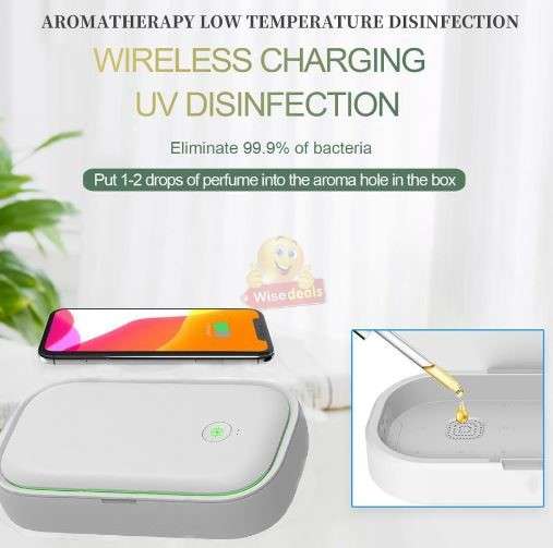 3 in 1 Fast Wireless Charger and UV Sanitizer Case Station in Black