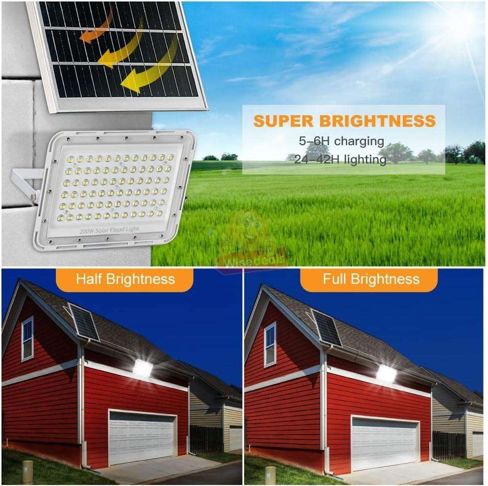200W LED SOLAR Flood Light with Panel and remote control