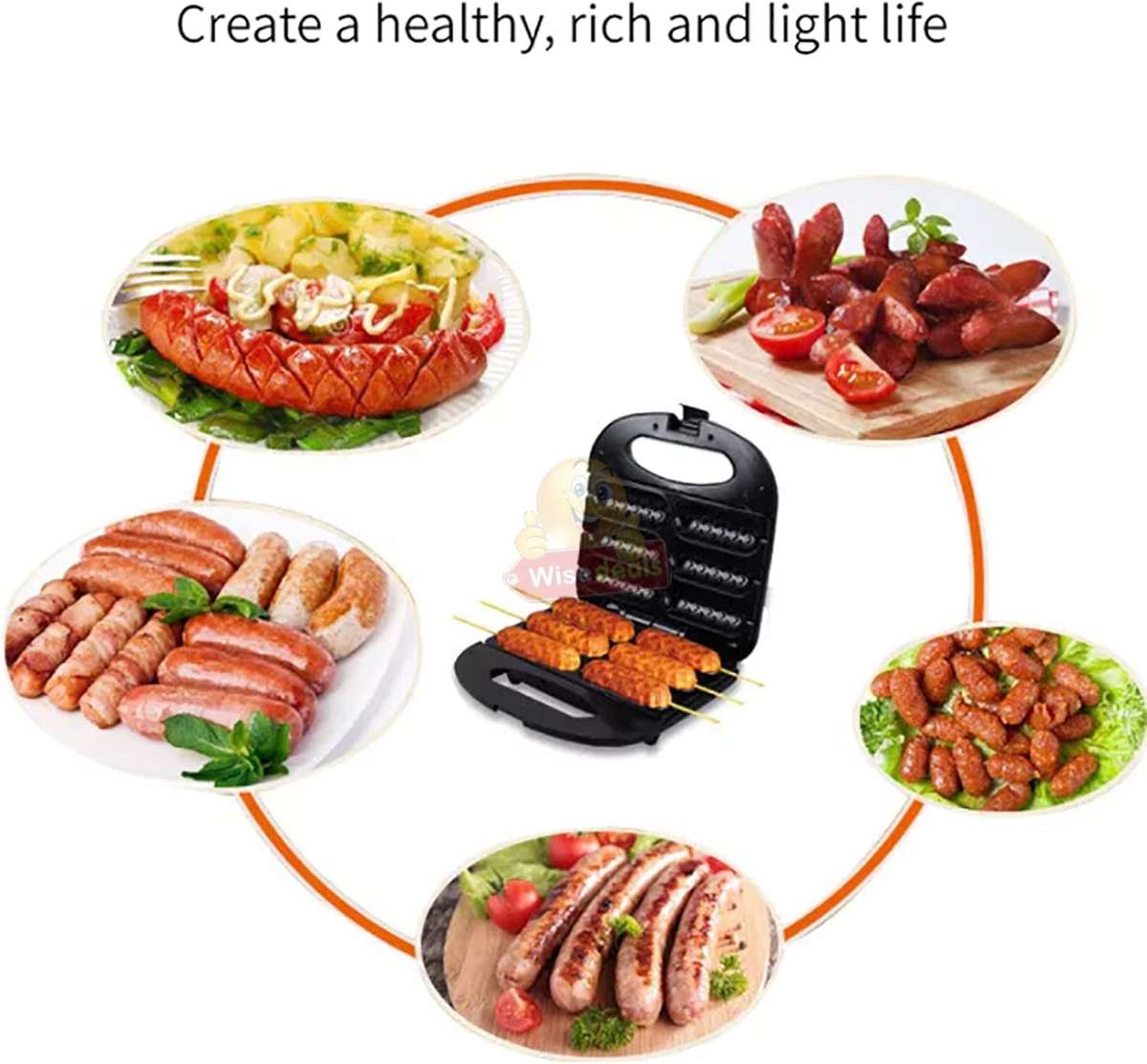 RAF Waffle Corn Hot Dog Maker 750watt