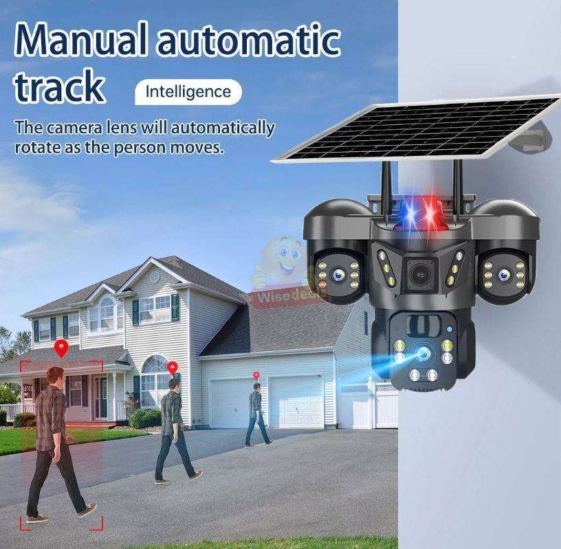 Latest AI Alarm 12MP 3-in-1 4G IP SOLAR Camera with Panel