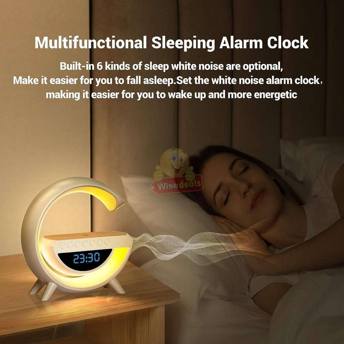 Mini LED Wireless Charging Speaker Alarm Clock FM Radio