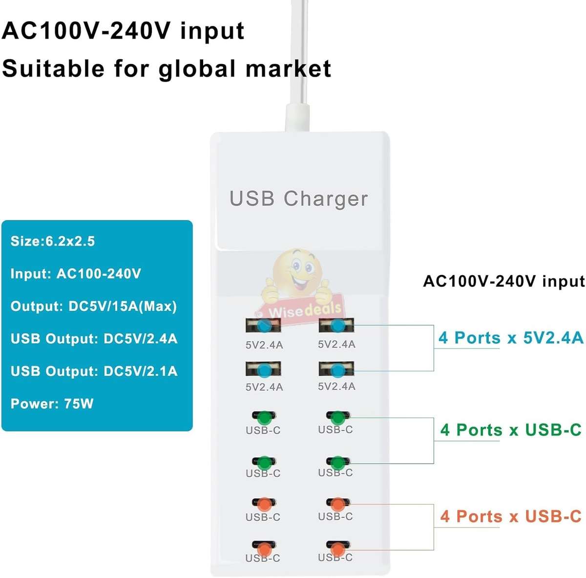 10 Port USB Charger