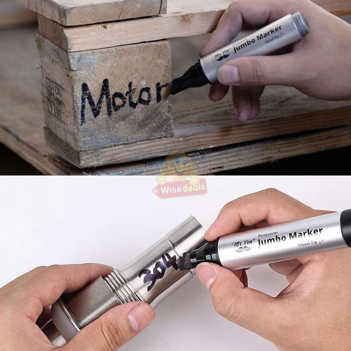 Secret Compartment 10 Piece Jumbo Waterproof Permanent Black Markers