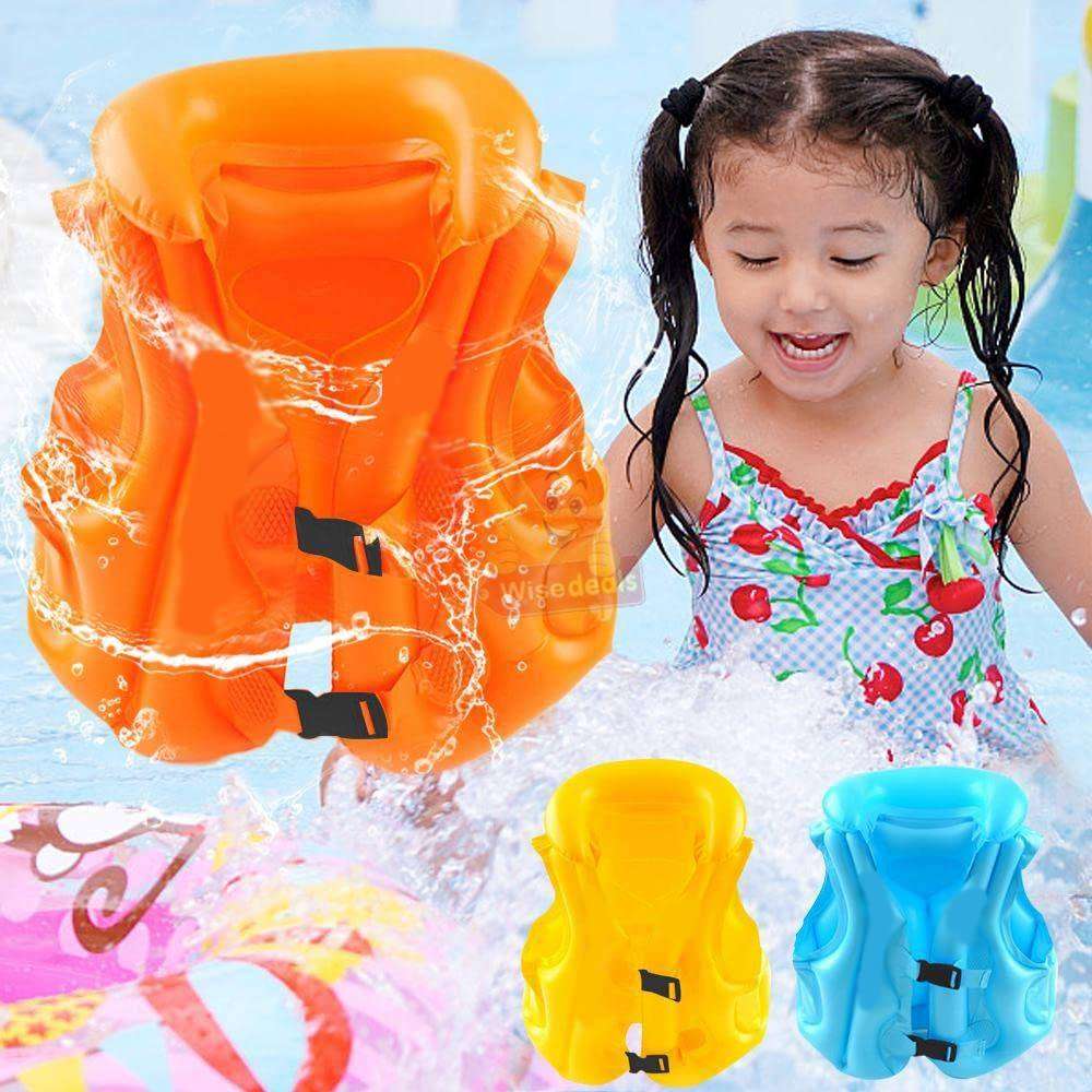 Childrens Inflatable Safety Swimming Vest Jacket Available in 3 Colours