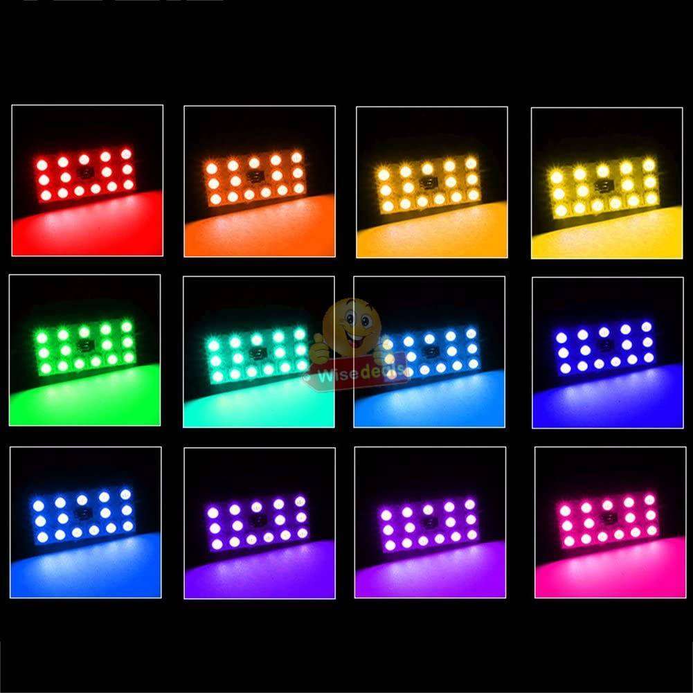 2 Piece 12V 15 LED Colourful Car Lamps with Remote Control