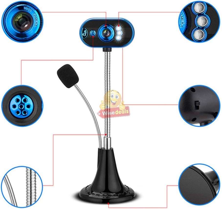 Full HD Multifunction Night Vision USB Autofocus Webcam with Microphone