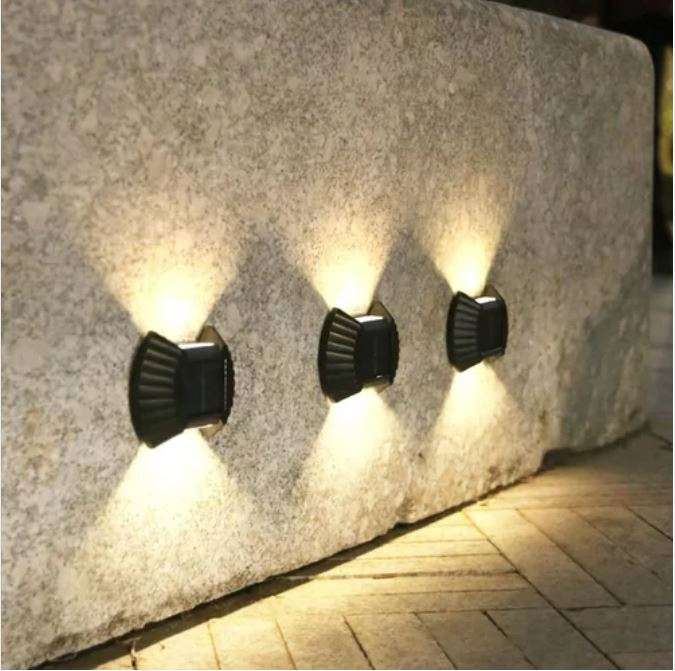 2 Pack Solar Double Head Waterproof Solar Wall Lights