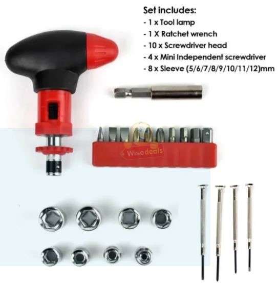 24 Piece Flashlight and Tool Set in 1