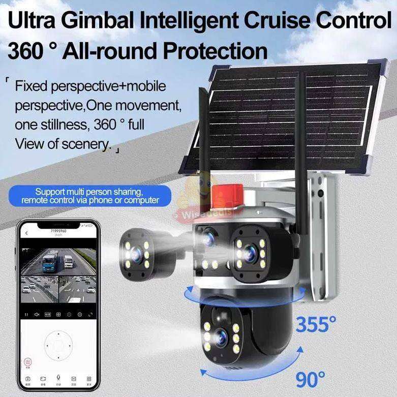 Latest 3-in-1 AI Alarm WIFI IP SOLAR Siren and Flashing Light Camera with Panel