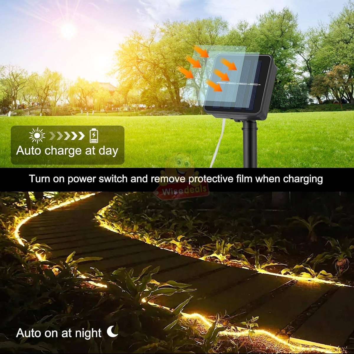 10m LED Solar String Tube Lights