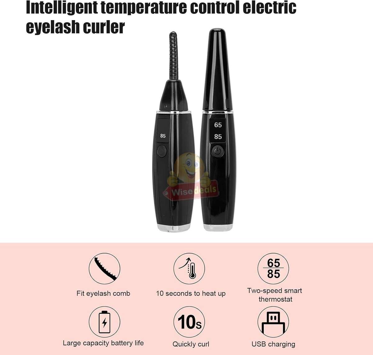 Electric LED Display Eyelash Curler USB Rechargeable 2 Temperature settings