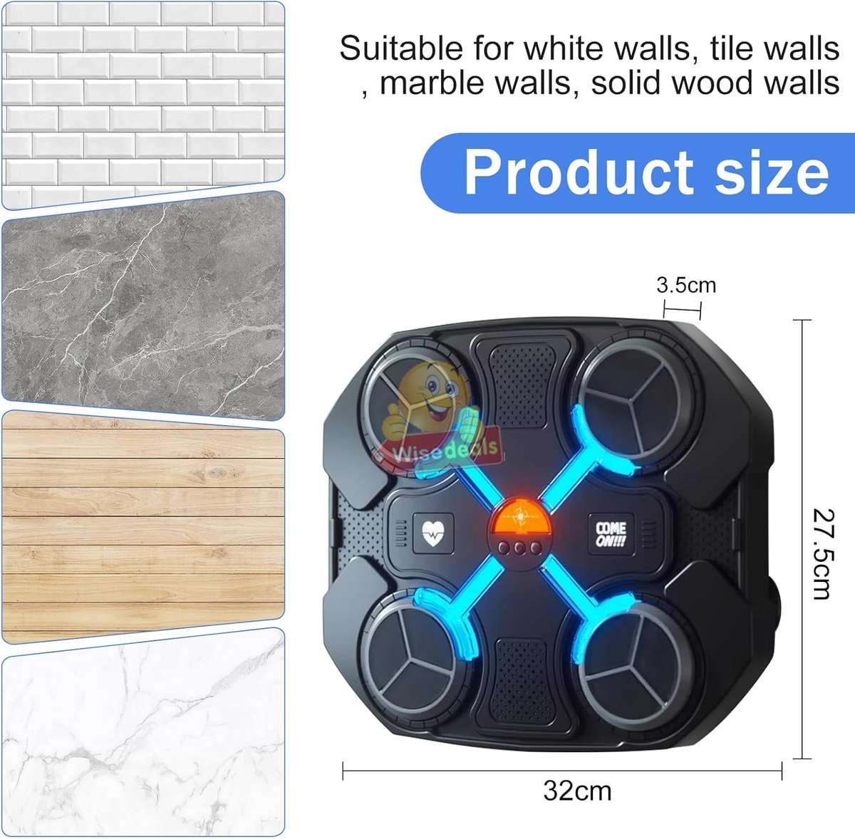 Bluetooth 3 Speed Music Boxing Relaxing Exercise Wall Mounted Speaker