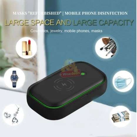 3 in 1 Fast Wireless Charger and UV Sanitizer Case Station in Black