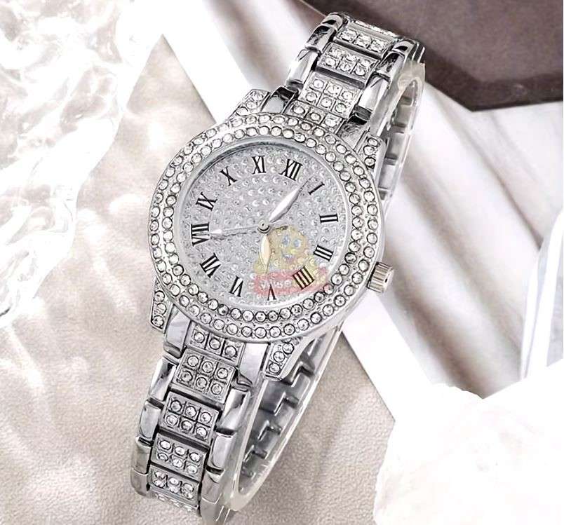 Elegant 6 Piece Watch and Jewellery Set in Rose Pedal Gift Box