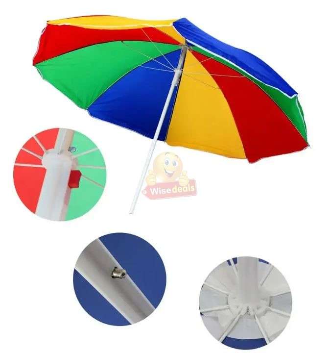 Large Outdoor Rainbow Garden or Beach Umbrella