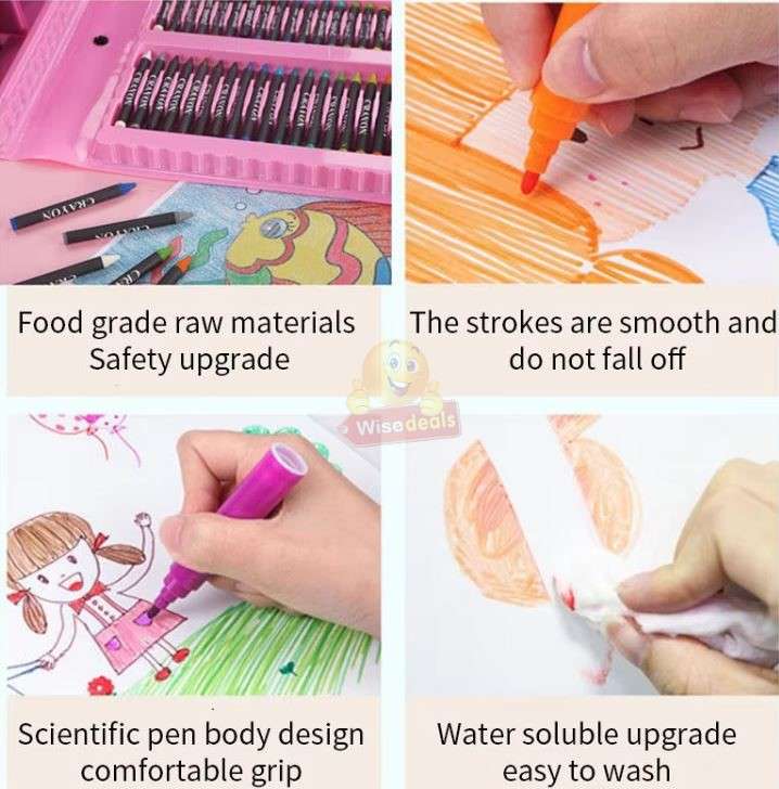 Super Mega 208 Piece Premium Art Set, Keep your Child busy for Hours and a Great Gift