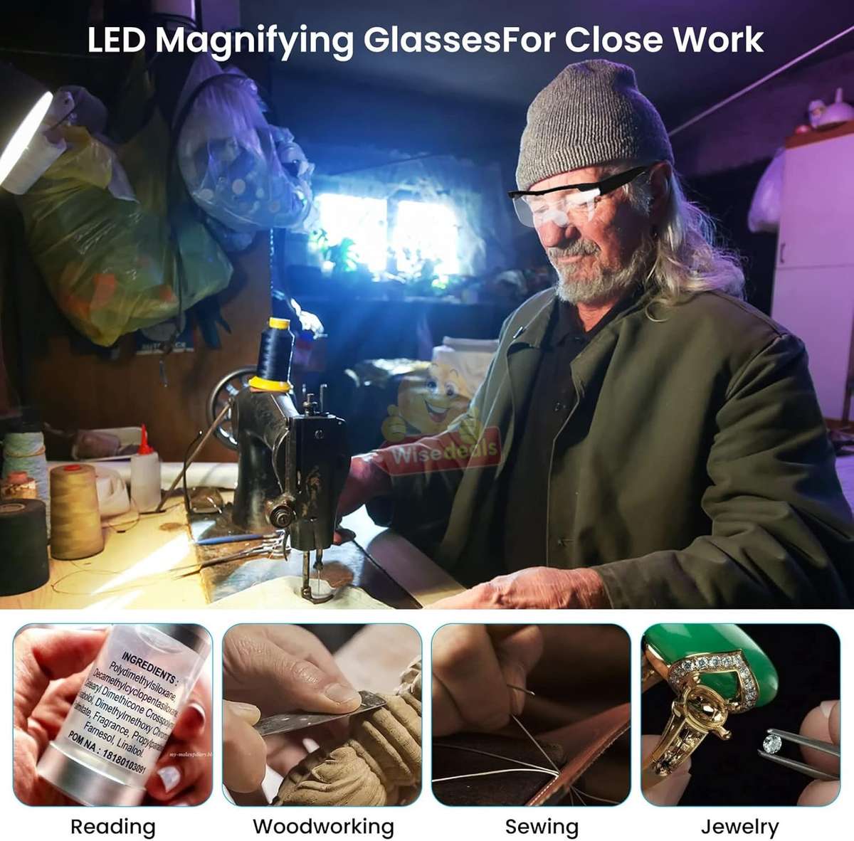 160 Percent Magnifying glasses that help provide comfortable eye protection with clear lens.