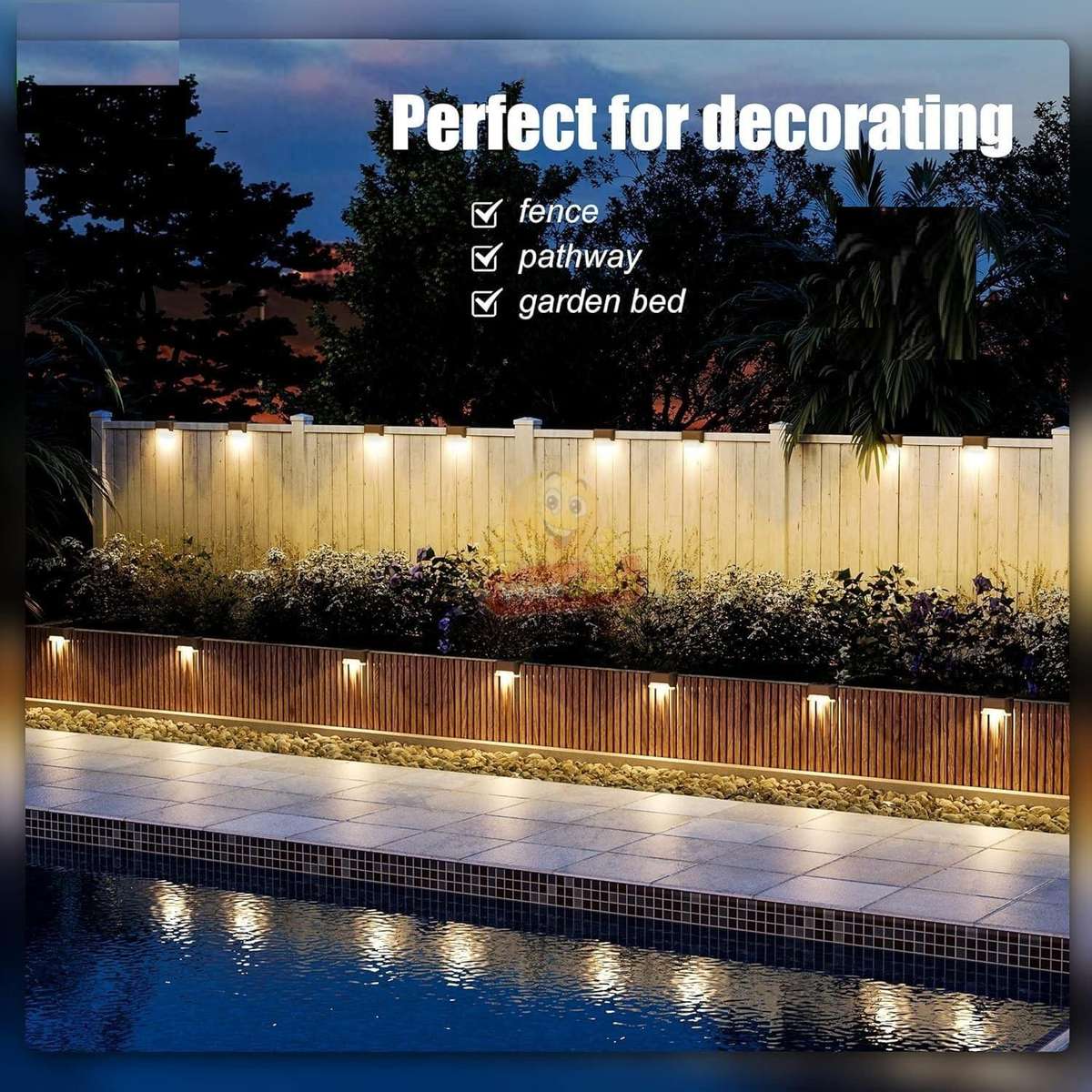 4 Piece Waterproof SOLAR Deck Stairs Wall Lights