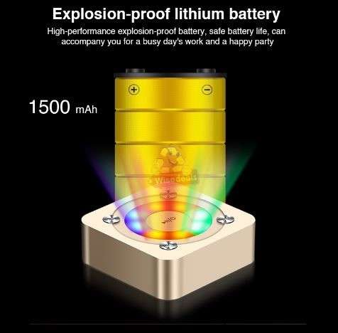 Portable Bluetooth Stereo Speaker with Built-in MIC & Light Support Hands-free Calls & TF Card & AUX