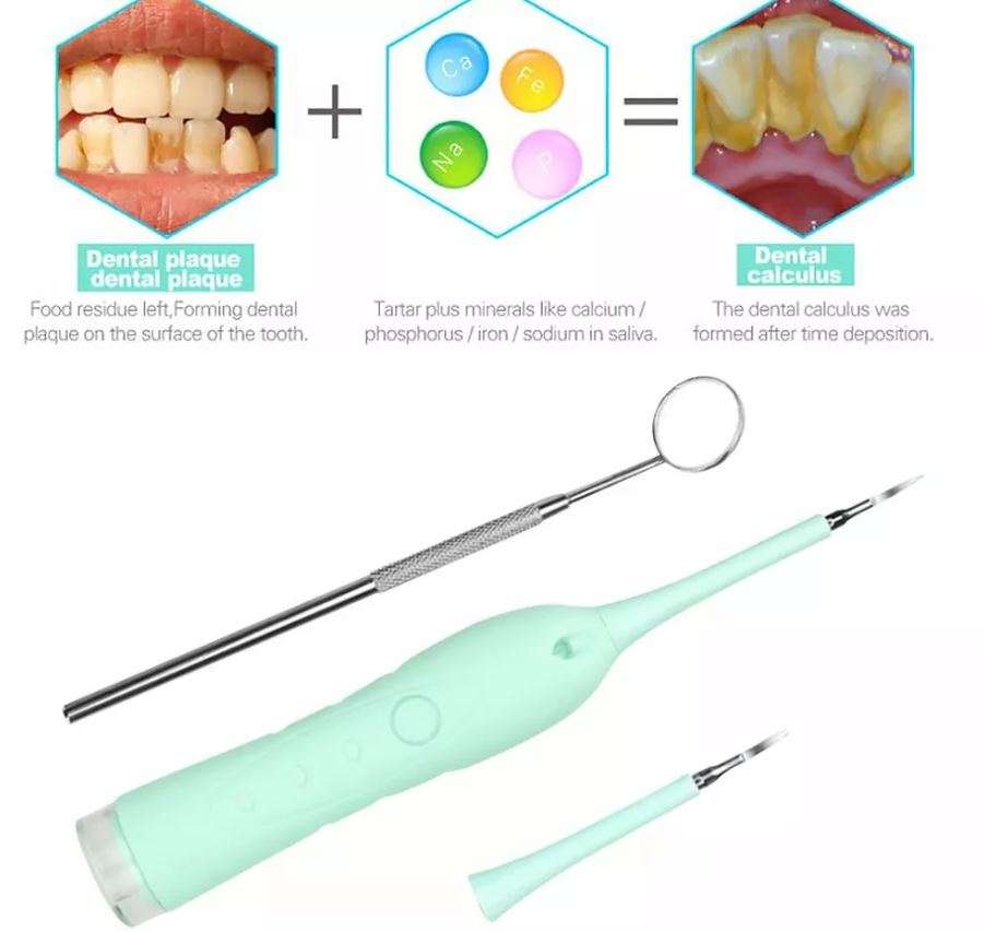 6-in-1 Electric Toothbrush and Calculus Remover Dental Care Tool Set in Blue