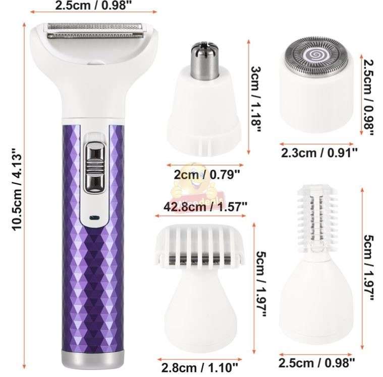 5-IN-1 Rechargeable Eyebrow, nose, Beard and Body Shaver