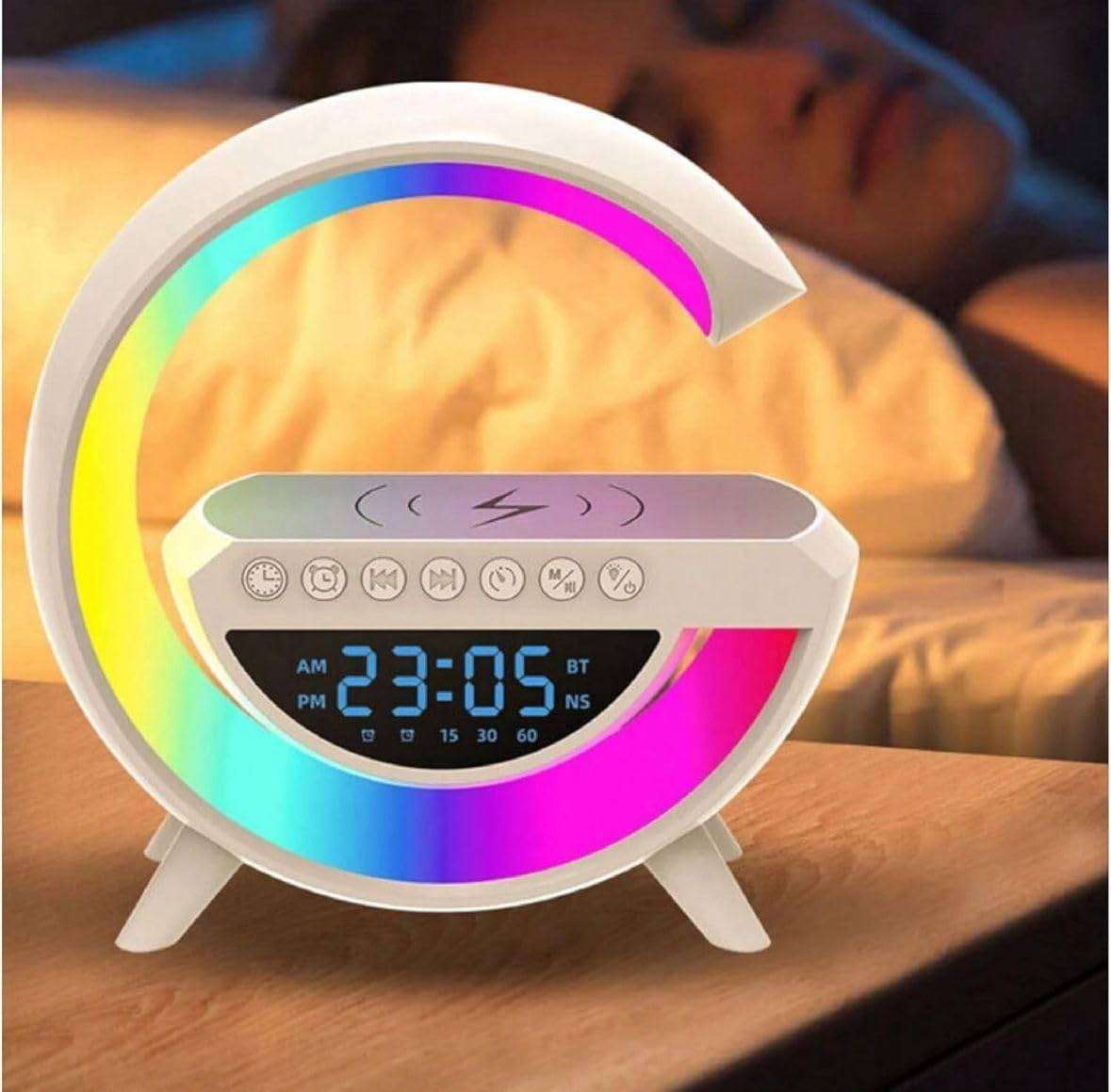 3-in-1 Wireless LED Bluetooth Speaker Radio Fast Charging Alarm Clock
