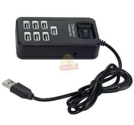 7 Port USB Hi-Speed Hub with button switch  Support 1TB HHD