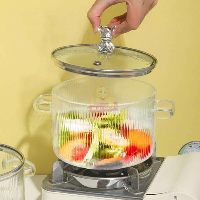 From Stovetop to Tabletop Super Cute Bear High Borosilicate Glass Pot