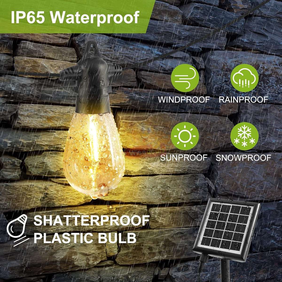 Waterproof SOLAR LED String Lights for Indoor, Outdoor and Commercial use