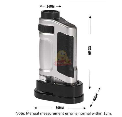 Handheld Mini Pocket Microscope 20X - 40X Optical Zoom with LED Light