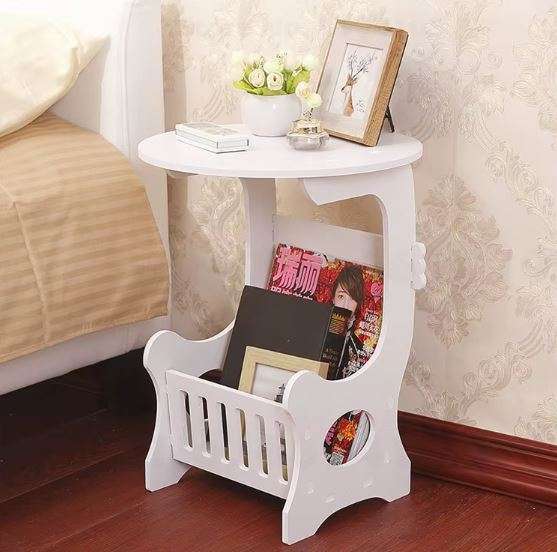 Mini Round Coffee Tea Home Living Room Magazine Storage Rack Bedside Table