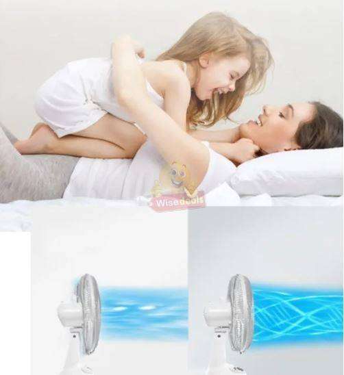 12-inch Rechargeable SOLAR or AC/DC Fan With 2 LED Lights