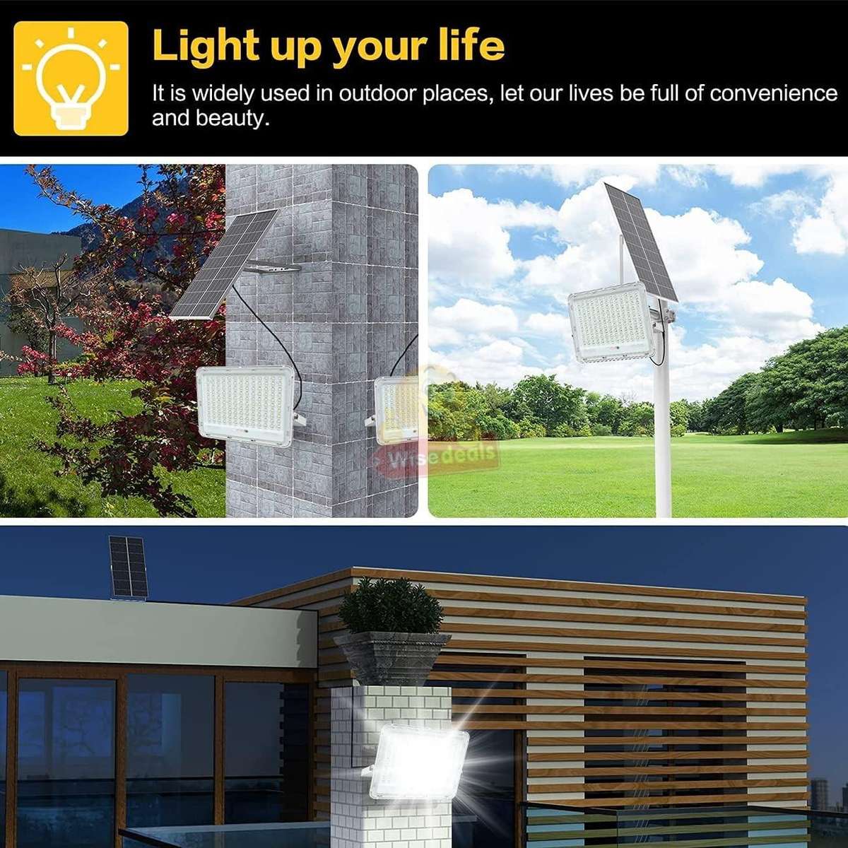 200W LED SOLAR Flood Light with Panel and remote control