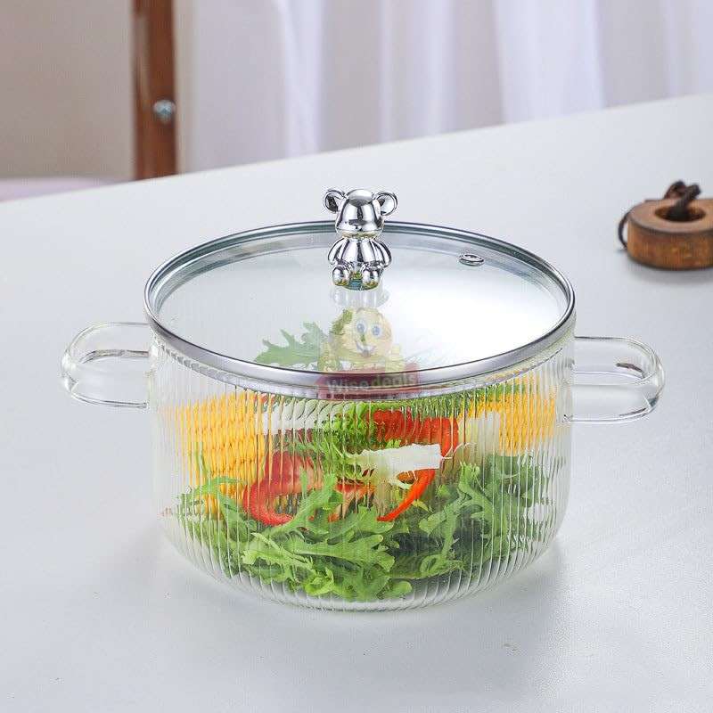 From Stovetop to Tabletop Super Cute Bear High Borosilicate Glass Pot