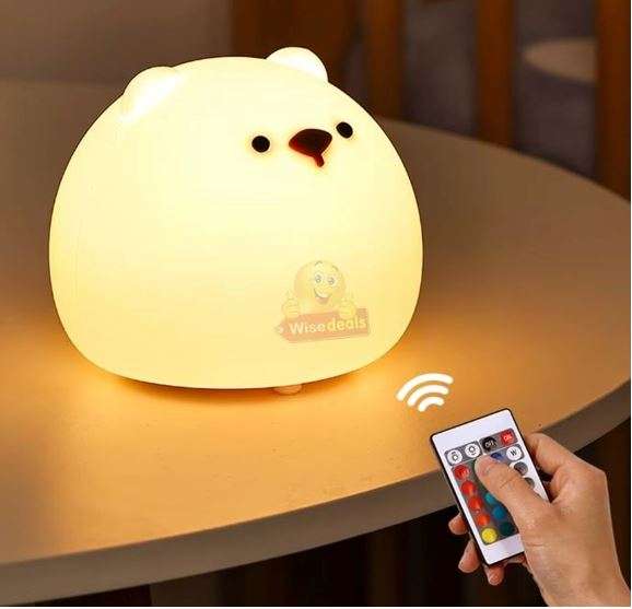 Different Colour Little Fat Bear LED Silicone Night Lamp