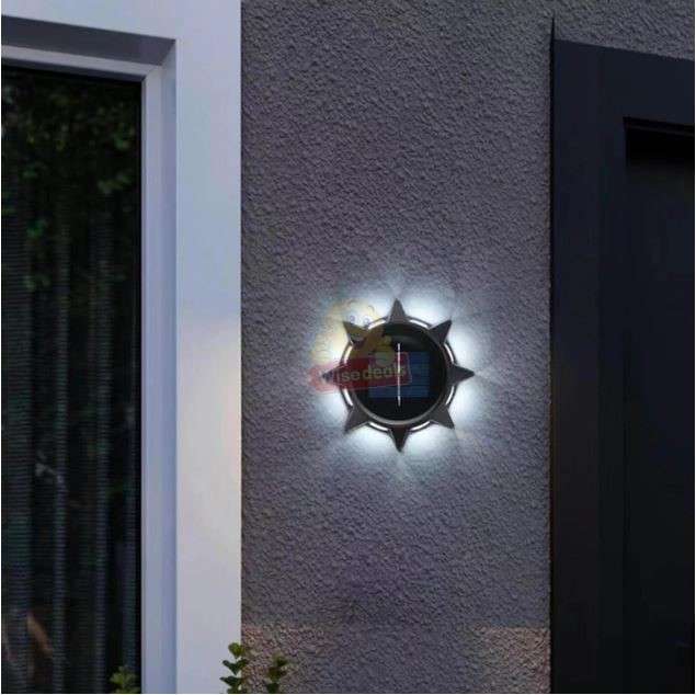 LED Solar Ground and Wall light with Built-in Rechargeable battery, Easy to Install and Waterproof