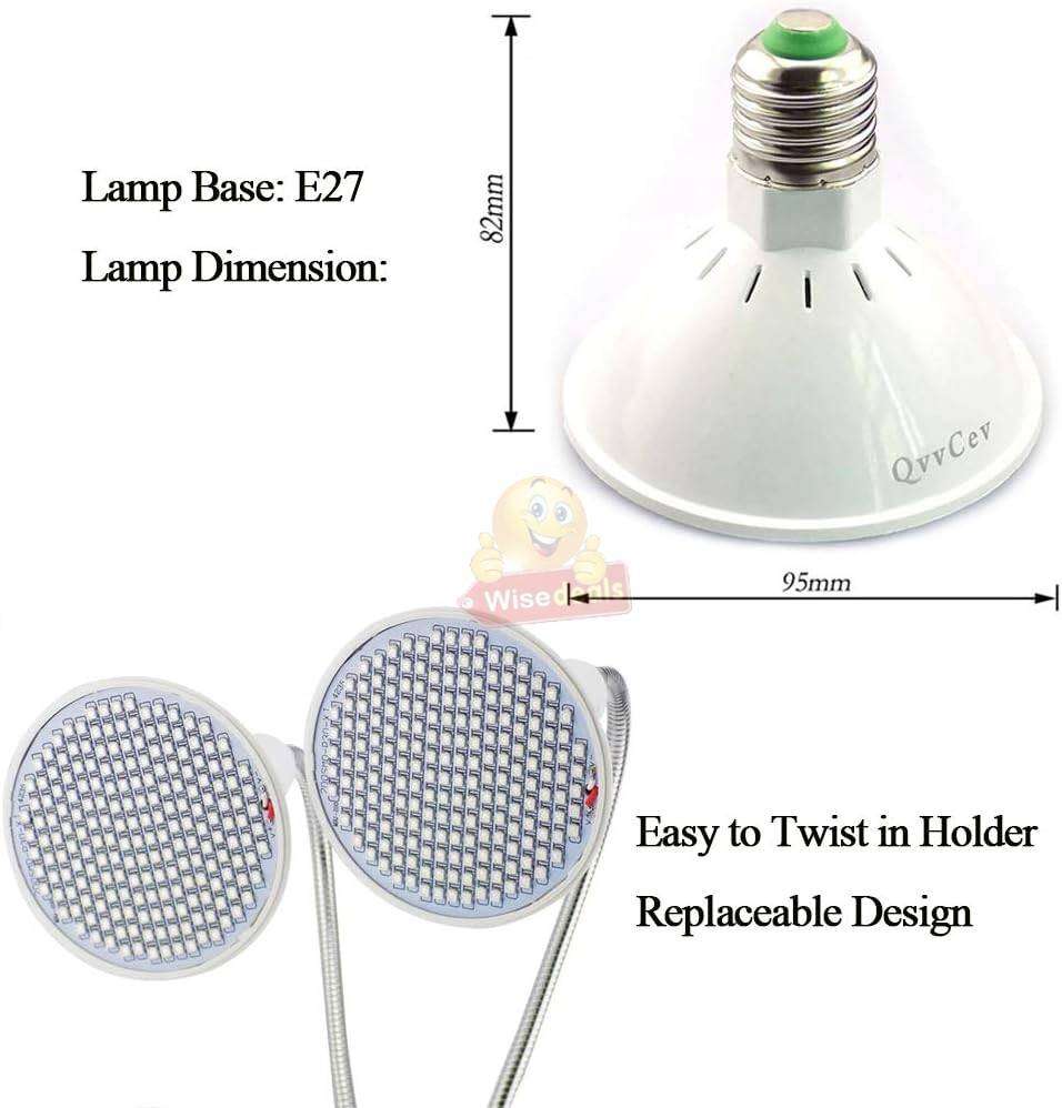 Dual Head 200 LED Plant Grow Lights with Clip Holder