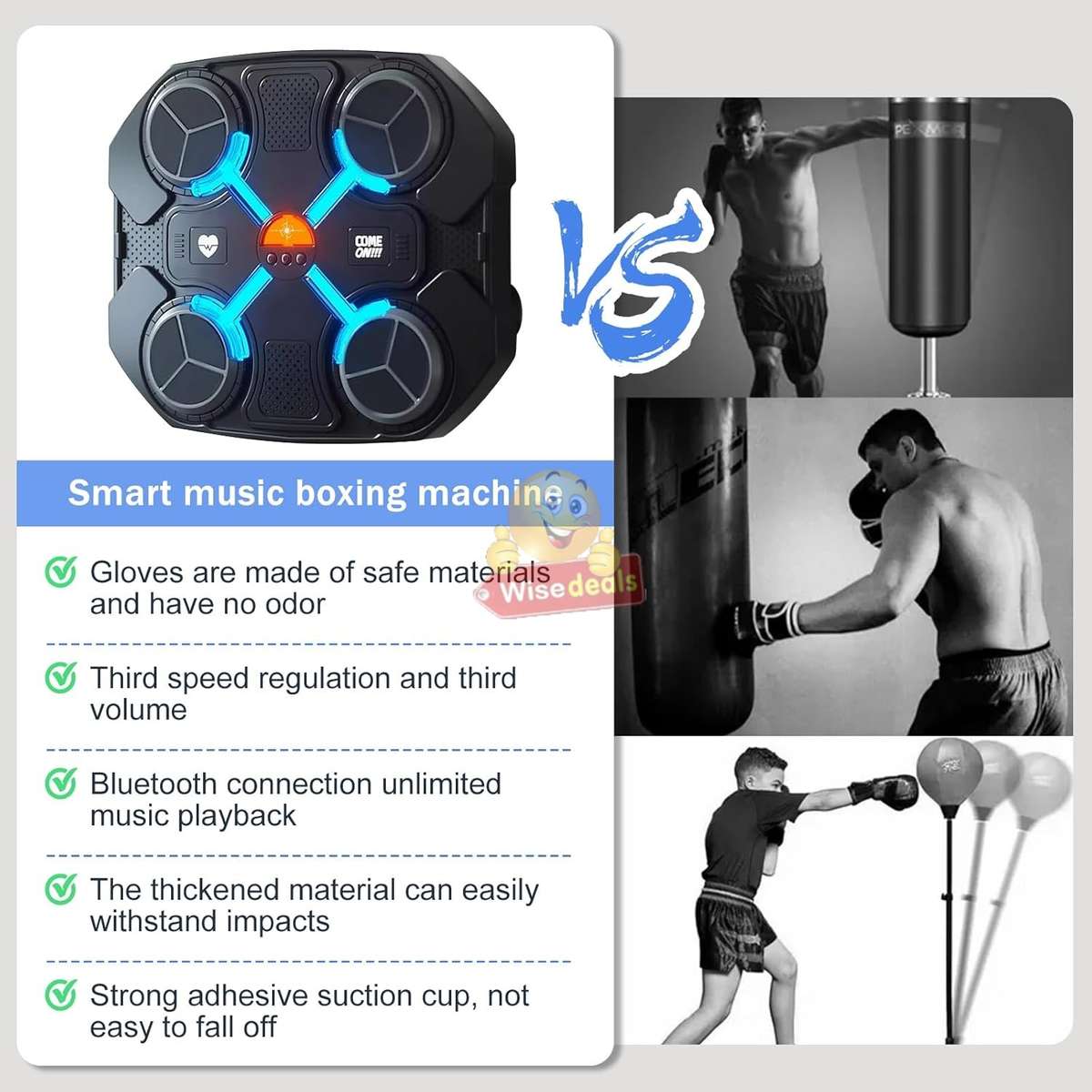 Bluetooth 3 Speed Music Boxing Relaxing Exercise Wall Mounted Speaker