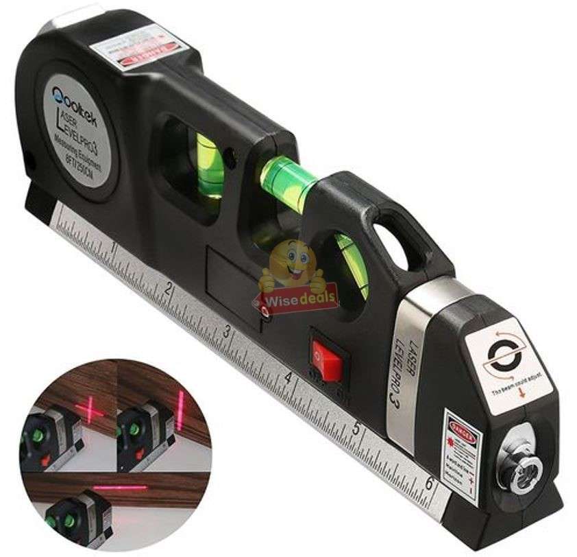 Laser Level Pro 3 Multi-Purpose Measuring Tool With 2.5m Tape