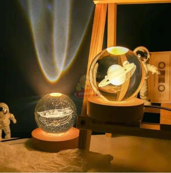 Luminous 3D Laser Engraving crystal ball night Light