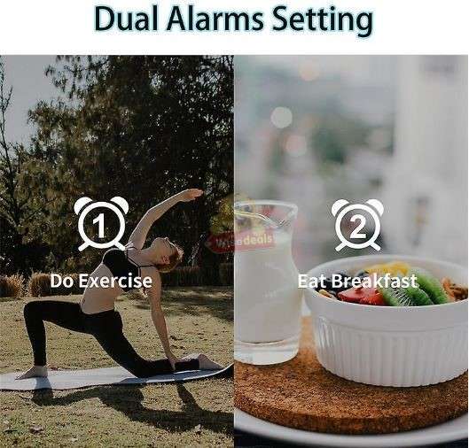 Time Projection Double Alarm FM LED Clock