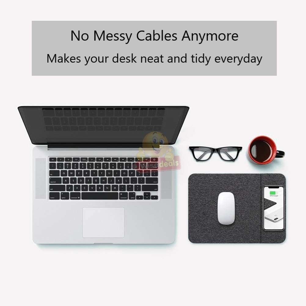 Fast Qi Wireless Charging Mouse Pad in Black