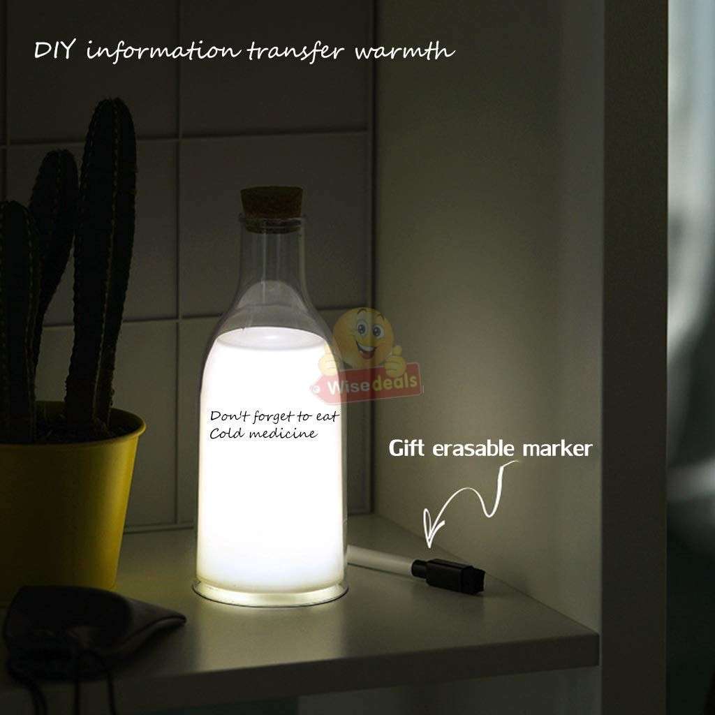 Creative DIY Message Lamp Milk Bottle Led Bedside Lamp