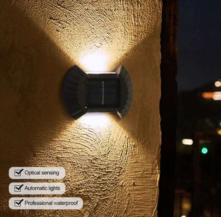 2 Pack Solar Double Head Waterproof Solar Wall Lights