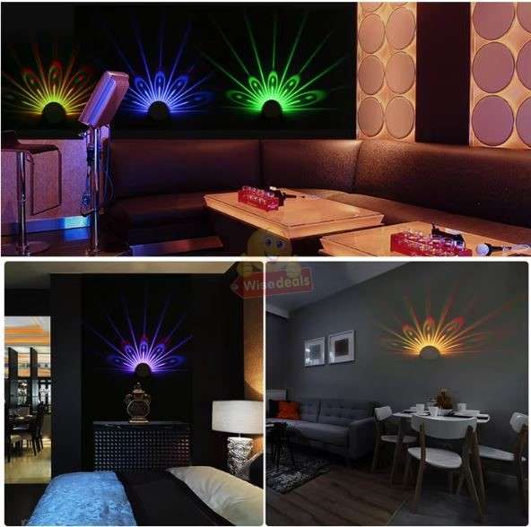 LED Projection Colourful Wall Touch Light with Remote