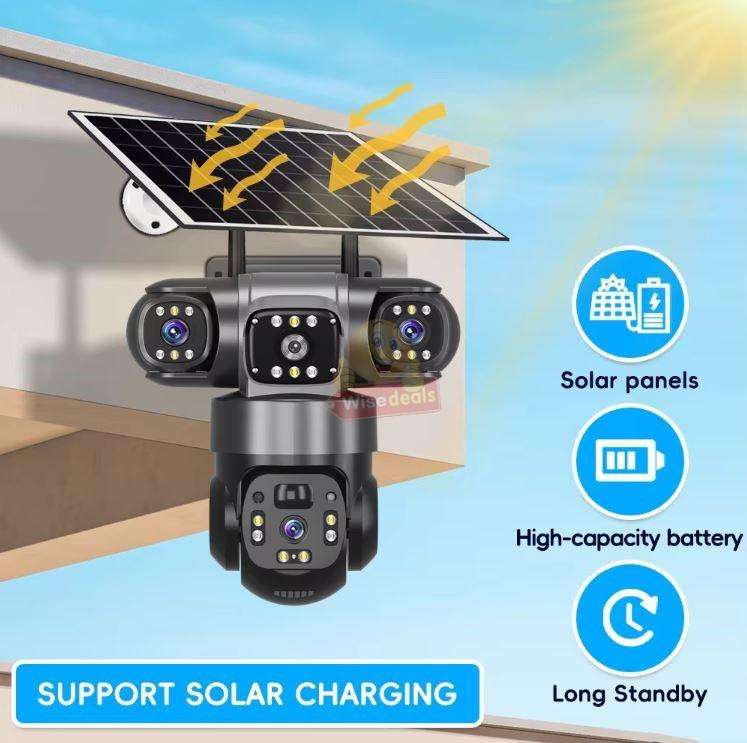 3 Camera Waterproof SOLAR IP WIFI or 4G (Sim Card) Camera