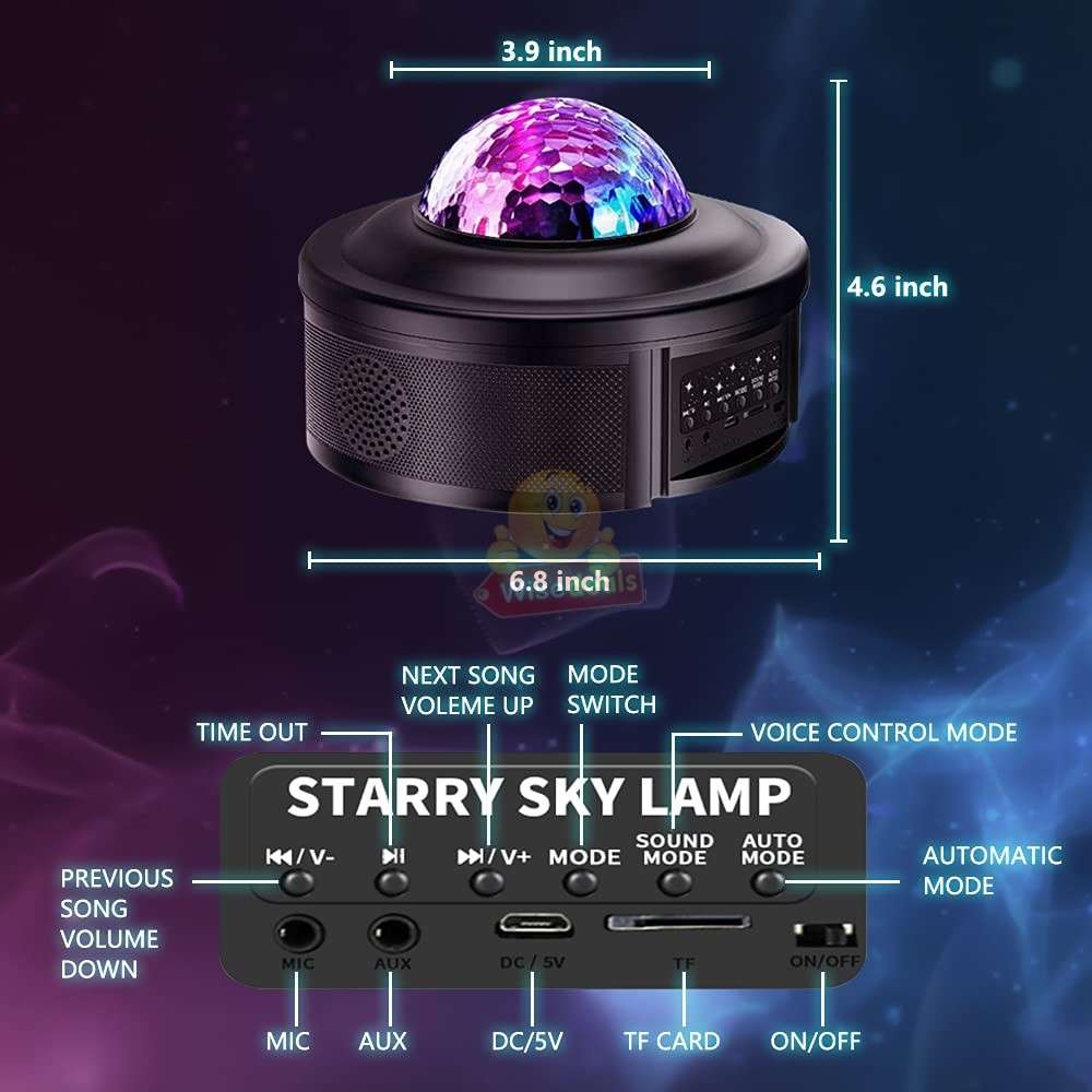 Bluetooth Speaker and Starry Sky Projection Night Light with Remote