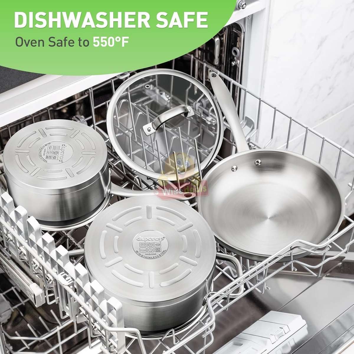 15 Piece Stainless Steel Mirror Polished Cookware set