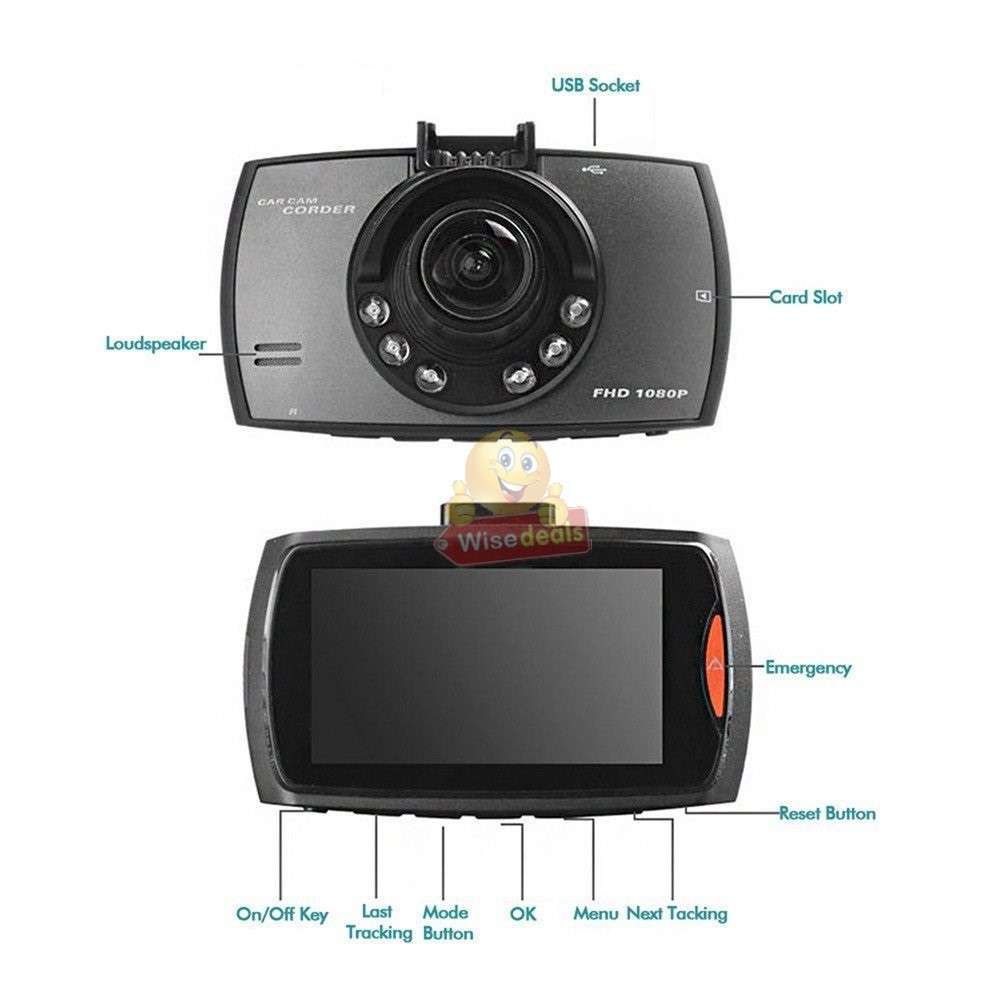 Car Dash Cam full HD with G-Sensor Motion Detection Loop-Cycle Recording